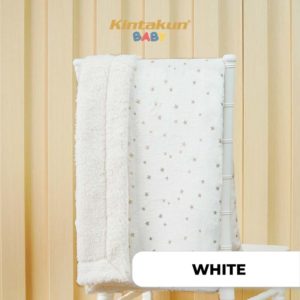 WHITE Baby Blanket Sherpa Foil WN