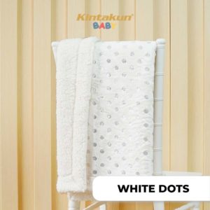 WHITE DOTS Baby Blanket Sherpa Foil WN